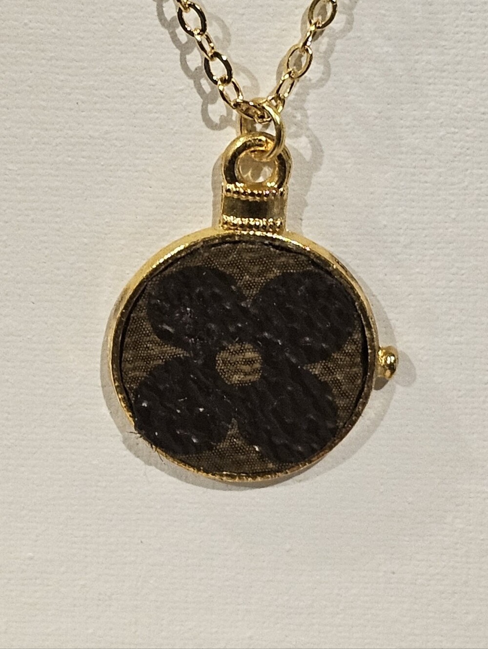 Louis Vuitton Piece in Pendant on 25" Gold-tone Necklace